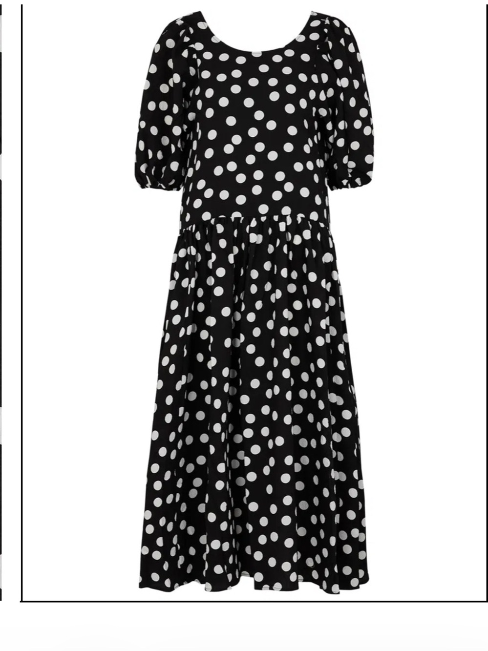 NWOT STINE GOYA Amelia Black and White Polka-Dot Puff Sleeve Dress - Picture 4 of 11